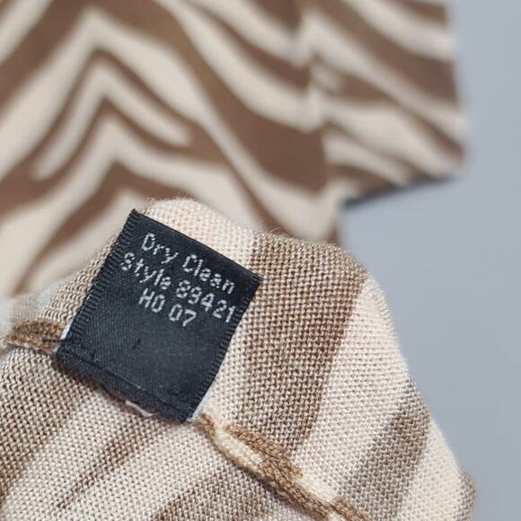 J. Crew Collection Zebra Animal Print Brown Merino Wool Shift Dress Size S - Picture 4 of 5